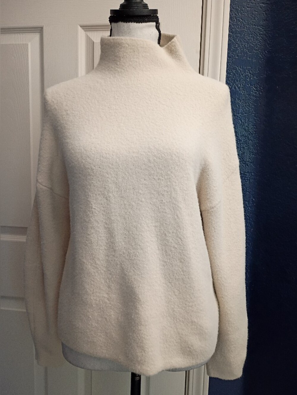 Express Cream Funnel Neck Sweater